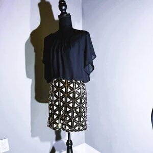 Sequin Mixed Media Mini Dress